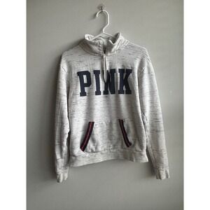 PINK‎ Grey Quarter Zip Pullover Women Small